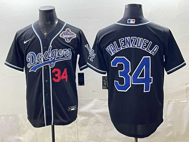 2026 Men Nike Los Angeles Dodgers #34 Valenzuela Black Game MLB Jersey 0013->los angeles dodgers->MLB Jersey